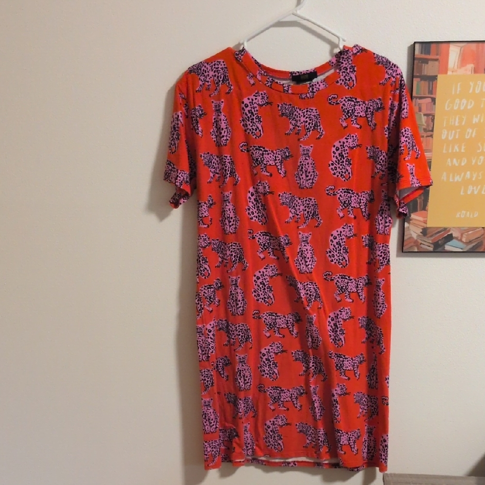 Nooworks Tee Dress Sondler Cat Size L P2P:22 In Should2hem:35 In